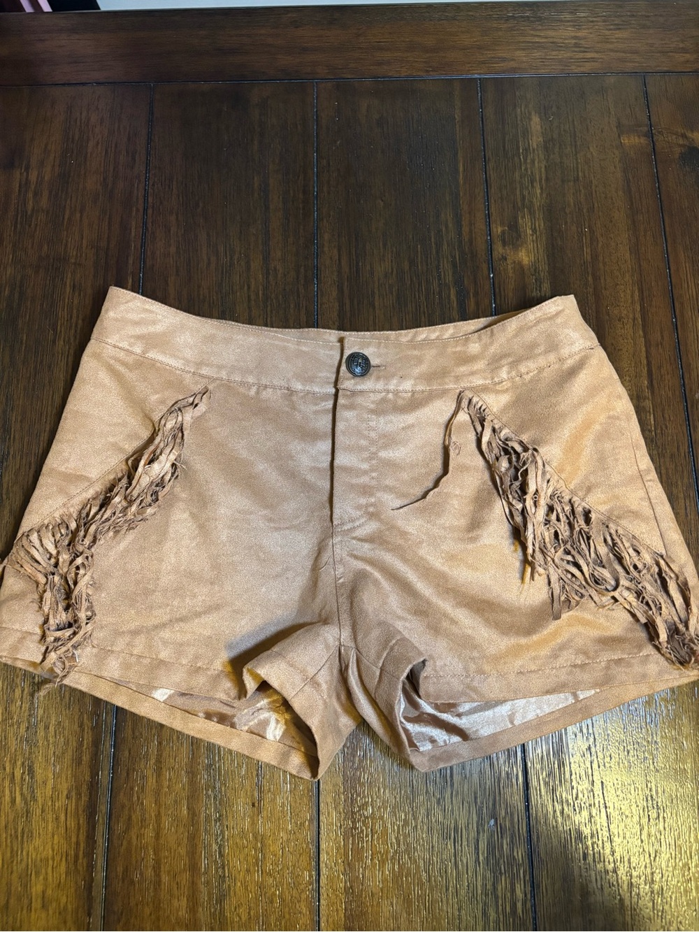 Women’s Tan Fringe Accent Shorts